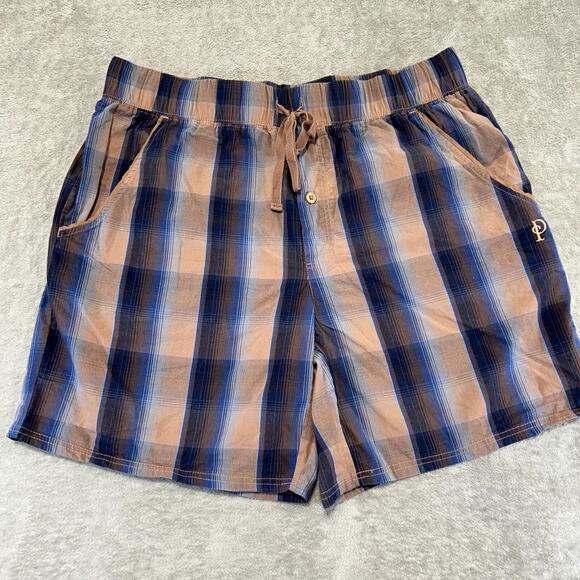 Pendleton Plaid Boxer Shorts Drawstring Waist Men's Size Medium Blue Brown - Picture 1 of 9